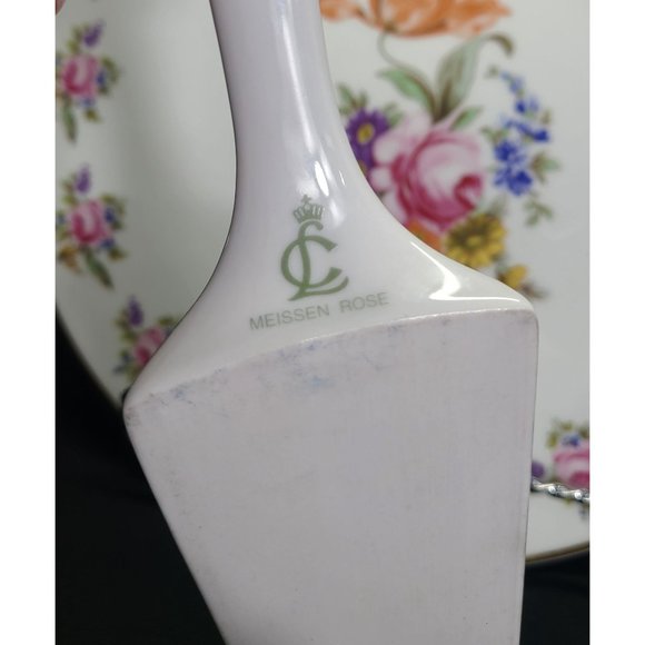 Concordia Lesov Czech porcelain cake plate Meissen Rose, serve knife - Picture 6 of 8